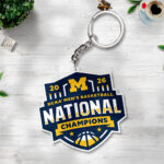 Michigan Wolverines 2026 Men’s Basketball National Champions Custom Shape 2-sided Keychain – TANTN22128