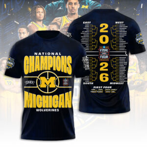 Michigan Wolverines 2026 Men's Basketball National Champions 3D Apparel - TANTN22131