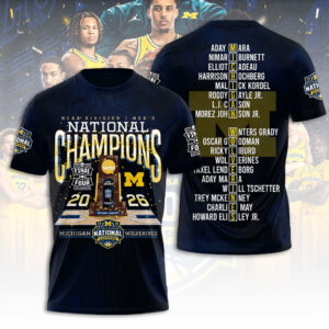 Michigan Wolverines 2026 Men's Basketball National Champions 3D Apparel - TANTN22136