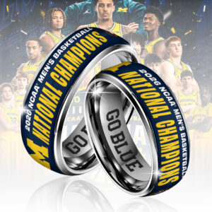 Michigan Wolverines 2026 Men's Basketball National Champions Custom Alloy Ring - TANTN22143