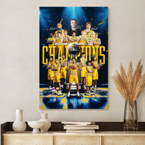 Michigan Wolverines 2026 Men's Basketball National Champions Rectangle Canvas With Inner Frame - TANTN22152