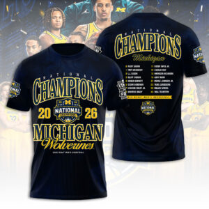Michigan Wolverines 2026 Men's Basketball National Champions 3D Apparel - TANTN22186