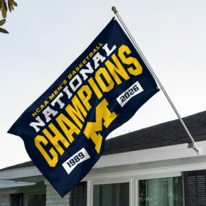 Michigan Wolverines 2026 Men's Basketball National Champions 3D Double-side House Flag - TANTN22192