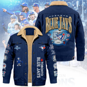 Toronto Blue Jays 50th Anniversary 2D Cargo Fleece Jacket - TANTN22269