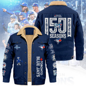 Toronto Blue Jays 50th Anniversary 2D Cargo Fleece Jacket - TANTN22271