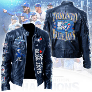 Toronto Blue Jays 50th Anniversary Motorcycle Leather Jacket - TANTN22273
