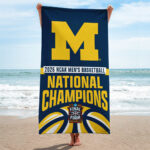 Michigan Wolverines 2026 Men’s Basketball National Champions Rectangle Beach Towel – TANTN22337