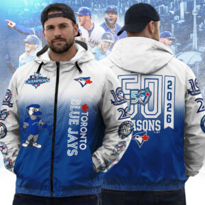 Toronto Blue Jays 50th Anniversary 3D Windbreaker Jacket - TANTN22455