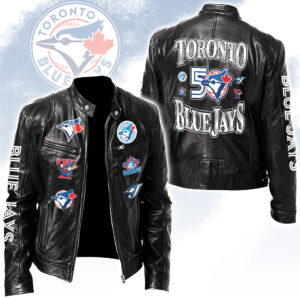 Toronto Blue Jays Motorcycle Leather Jacket - HOATT17135