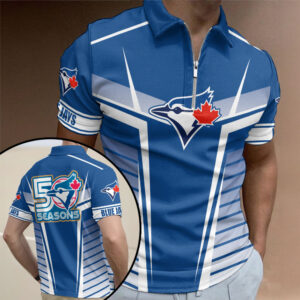 Toronto Blue Jays Zip Polo Shirt - TMTHU4985