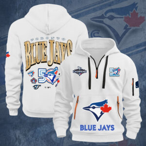 Toronto Blue Jays 50th Anniversary 2D Quarter Zip Hoodie - TANTN22074