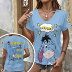 Winnie-the-Pooh x Eeyore 3D Women’s V-Neck T-Shirt – HOATT17153