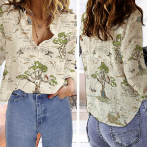 Winnie-the-Pooh 3D Women Linen Shirt - TANTN22231