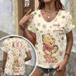 Winnie-the-Pooh 100th Anniversary 3D Women’s V-Neck T-Shirt – HOATT17343