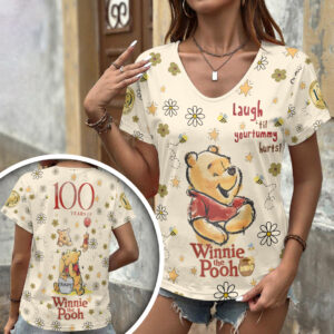 Winnie-the-Pooh 100th Anniversary 3D Women’s V-Neck T-Shirt - HOATT17343