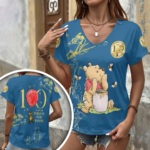 Winnie-the-Pooh 100th Anniversary 3D Women’s V-Neck T-Shirt – HOATT17152