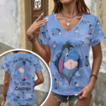 Winnie-the-Pooh x Eeyore 3D Women’s V-Neck T-Shirt – HOATT17345