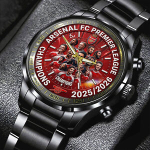 Arsenal FC Premier League Champions 25/26 Black Stainless Steel Watch - TMTHU6315