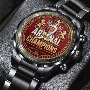 Arsenal FC Premier League Champions 25/26 Black Stainless Steel Watch - TMTHU6431
