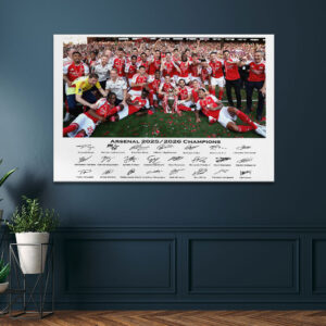 Arsenal FC Premier League Champions 25/26 Rectangle Canvas With Inner Frame - HOATT18225