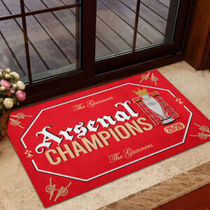 Arsenal FC Premier League Champions 25/26 Custom Doormat - HOATT18315