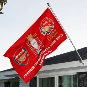 Arsenal FC Premier League Champions 25/26 3D Double-side House Flag - HOATT18146