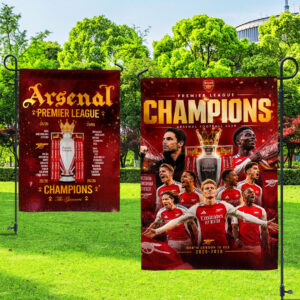 Arsenal FC Premier League Champions 25/26 Double-side Garden Flag - HOATT18199