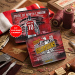 Personalized Arsenal FC Premier League Champions 25/26 3D Leather Men Wallet – GNE6635