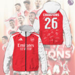 Arsenal FC Premier League Champions 25/26 3D Windbreaker Jacket – TMTHU6347