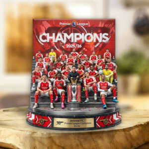 Arsenal FC Premier League Champions 25/26 Custom Shape Acrylic Plaque - TMTHU6407