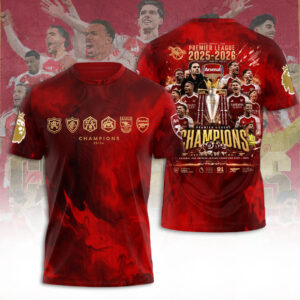 Arsenal FC Premier League Champions 25/26 3D Apparel - TANTN23140