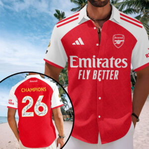Arsenal FC Premier League Champions 25/26 Short Sleeve Button-Down Shirt – TANTN23131