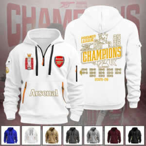 Arsenal FC Premier League Champions 25/26 2D Quarter Zip Hoodie - GNE6693