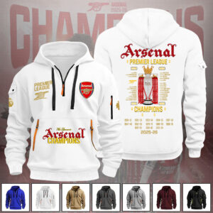 Arsenal FC Premier League Champions 25/26 2D Quarter Zip Hoodie - GNE6694