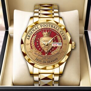 Arsenal FC Premier League Champions 25/26 Alloy Luxury Quartz Watch - HOATT18143