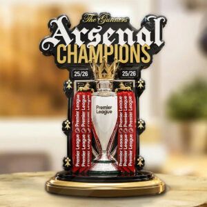 Arsenal FC Premier League Champions 25/26 Custom Shape Acrylic Plaque - GNE6603