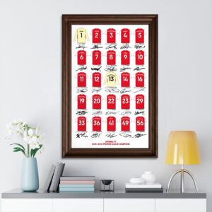 Arsenal FC Premier League Champions 25/26 Rectangle Canvas With Inner Frame - TMTHU6410