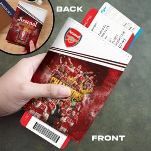 Arsenal FC Premier League Champions 25/26 Leather Passport Cover - HOATT18190