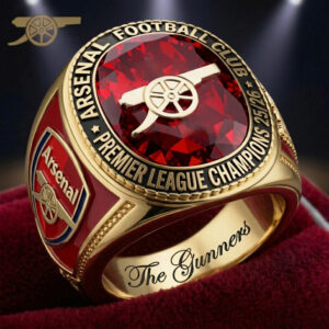 Arsenal FC Premier League Champions 25/26 3D Engraved Ring - TANTN23042