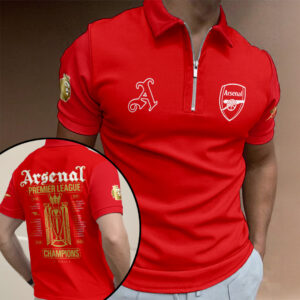 Arsenal FC Premier League Champions 25/26 Zip Polo Shirt - TANTN23149