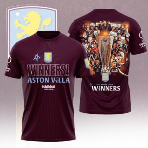 Aston Villa 2025-26 UEFA Europa League Winners 3D Apparel - HOATT18105