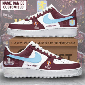 Personalized Aston Villa Europa League Winners 25/26 AF1 Sneaker – TANTN23125