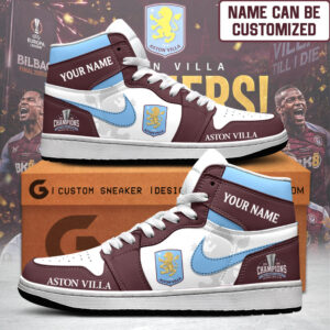 Personalized Aston Villa Europa League Winners 25/26 AJ1 Sneaker - TANTN23126