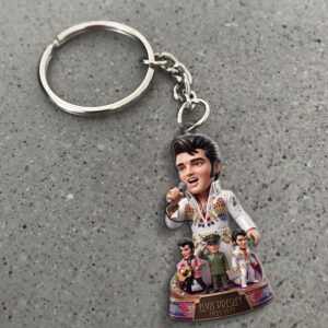 Elvis Presley Custom Shape 2-sided Keychain - TMTHU6181