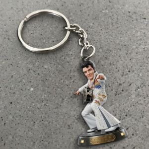 Elvis Presley Custom Shape 2-sided Keychain - TMTHU6182