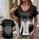 Elvis Presley 3D Women’s V-Neck T-Shirt – HOATT17803