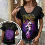 Elvis Presley 3D Women’s V-Neck T-Shirt – HOATT17977