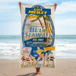 Elvis Presley: Blue Hawaii 65th Anniversary Rectangle Beach Towel - TMTHU6294