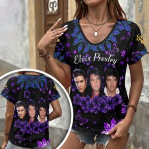 Elvis Presley 3D Women’s V-Neck T-Shirt - HOATT17956