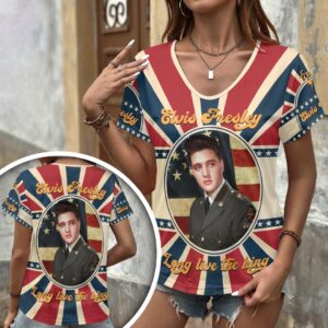 Elvis Presley 3D Women’s V-Neck T-Shirt - HOATT17800